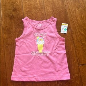 NWT Size 2T Pink Tank Top with Ice Cream Graphic